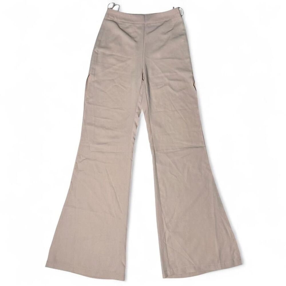 Banjul Blush Pink Flare Pants High Slit Side Zip Women’s Small